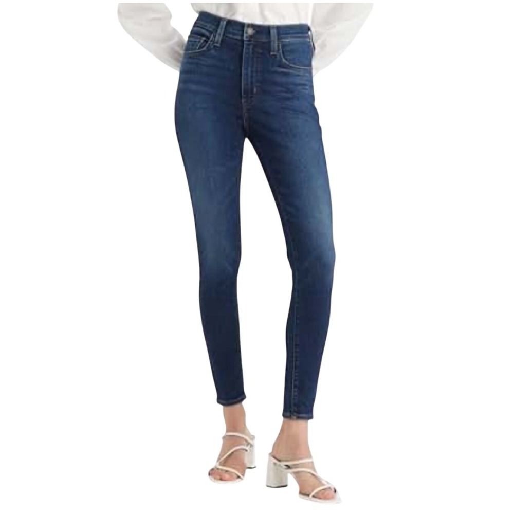 Paige Skyline Skinny Jeans High Rise Women Size 31 Dark Indigo Blue Stretch